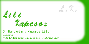 lili kapcsos business card